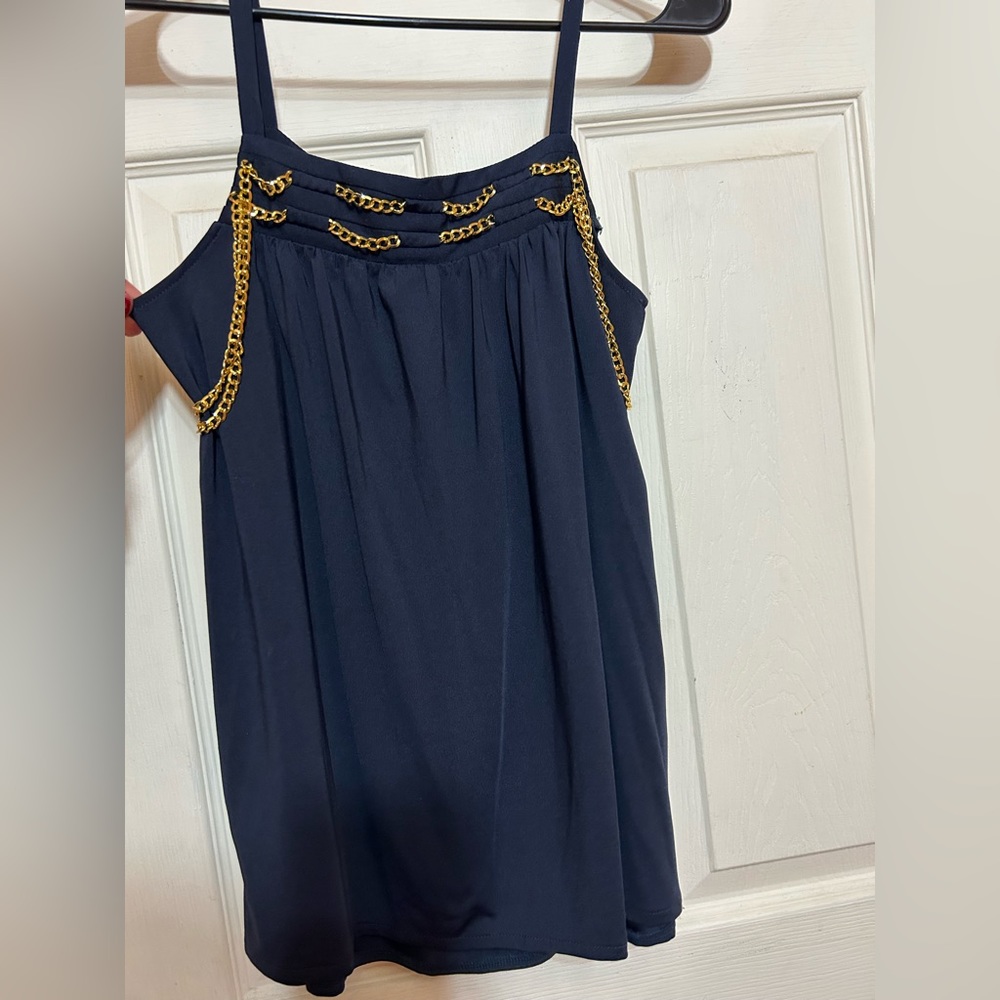 NWT RARE TO FIND roccobarocco gold studded sleeveless top size 6 - Picture 5 of 10